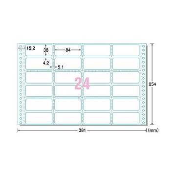 エーワン コンピュータフォームラベル15×10インチ スタンダードタイプ4列 24面 84×38mm 28011 1箱500折
