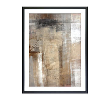 Abstract Art Brown and Beige Abstract Art Painting アートポスター（フレーム付き） m13048