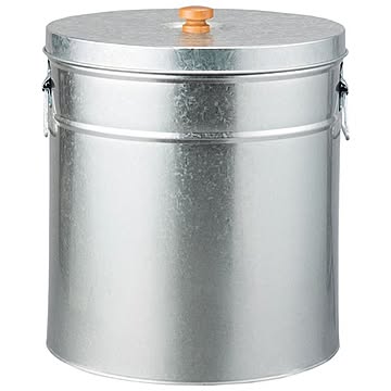 昔ながらの 米びつ/ライスストッカー シルバー 日本製 トタン製 気密性 〔キッチン 台所 店舗 飲食店〕