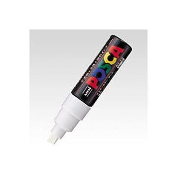 （まとめ） 三菱鉛筆 ユニ ポスカ 太字角芯（8.0mm） PC-8K.1 白 1本入 【×10セット】