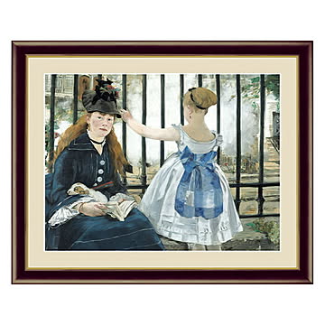 アート 額絵 鉄道 マネ 本紙サイズ F4(約31x23cm) 額サイズ 42x34cm 三幸