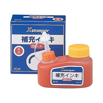 (まとめ) シヤチハタ Xスタンパー 補充インキ 顔料系全般用 30ml 朱色 XLR-30 1個 【×10セット】