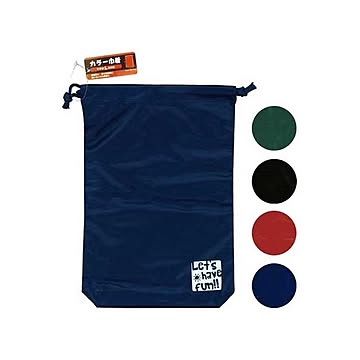 カラー巾着（マチ付・L） カラーアソート/指定不可 12個セット 34-262