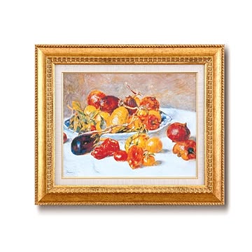 【世界の名画】名画額縁 複製画 絵画額 ■ ルノワール名画額Ｆ６金「南仏の果実」 ひも付き