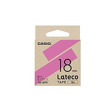 （まとめ） カシオ ラベルライター Lateco 詰め替え用テープ 18mm ピンクテープ 黒文字 【×3セット】
