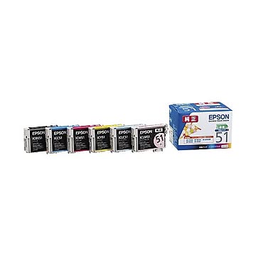 （まとめ）エプソン インクカートリッジセット IC6CL51×5セット