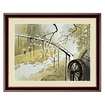 アート 額絵 暮春の雨 川合 玉堂 本紙サイズ F4(約31x23cm) 額サイズ 42x34cm 三幸