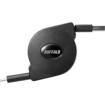 バッファロー（サプライ） USB2.0 A-C 巻取り式ケーブル 1.2m ブラック BU2ACM12BK