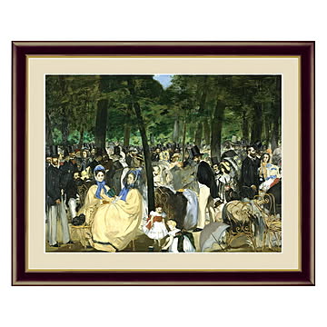 アート 額絵 チュイルリー公園の音楽会 マネ 本紙サイズ F4(約31x23cm) 額サイズ 42x34cm 三幸