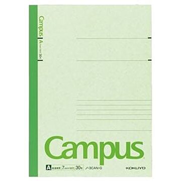 (まとめ) コクヨ キャンパスノート(カラー表紙) セミB5 A罫 30枚 緑 ノ-3CAN-G 1冊 【×60セット】