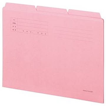 （まとめ） TANOSEE カットフォルダー3山 A4 ピンク 1組（3冊） 【×20セット】