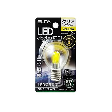 （まとめ） ELPA LED装飾電球 S形ミニ球形 E17 クリアイエロー LDA1CY-G-E17-G459 【×5セット】