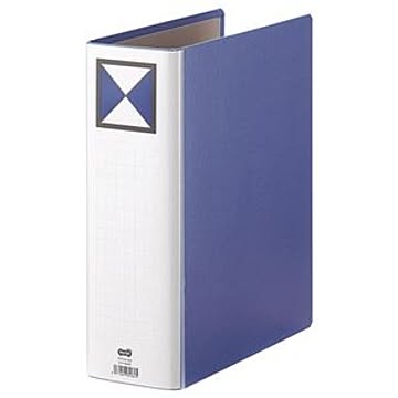 （まとめ） TANOSEE 両開きパイプ式ファイル A4タテ 800枚収容 背幅96mm 青 1冊 【×5セット】