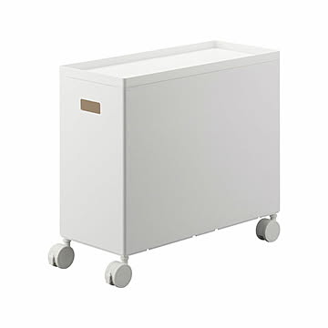 tower タワー (山崎実業) 蓋付き収納ボックスワゴン L Rolling Organizer Bin - Large 隙間 蓋 スタッキング クローゼット キッチン サイドテーブル