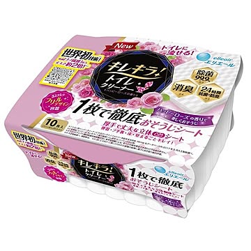 大王製紙 エリエールキレキラ！トイレクリーナー 1枚で徹底おそうじシート本体 10枚 ハッピーローズ × 5 点セット