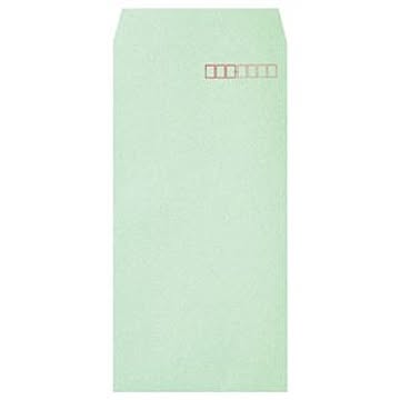 （まとめ） ハート 透けないカラー封筒 長3 80g／m2 パステルグリーン XEP290 1パック（100枚） 【×5セット】