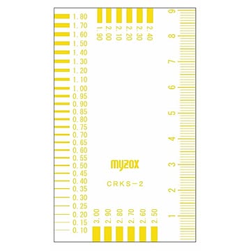 （まとめ）マイゾックス クラックスケール/測定工具 55×91mm CRKS-2Y 219271 イエロー(黄) 〔業務用/プロ向け/DIY/日曜大工〕【×30セット】