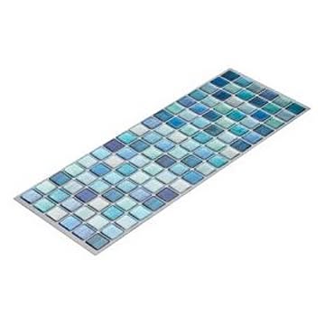 160個セット ガラス調 インテリアシール クリアブルー 約37.6×13.4cm BEAUS Tile モザイクタイルシール
