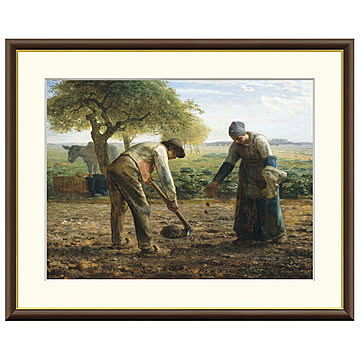 額絵 馬鈴薯植え ジャン＝フランソワ・ミレー 61x49.5cm 三幸