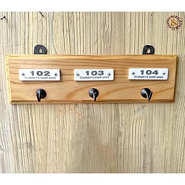 倉敷意匠計画室 ナンバー 磁器プレート 3連フック【訳あり】