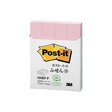 (業務用100セット) スリーエム 3M ポストイット 再生紙ふせん 560RP-P ピンク