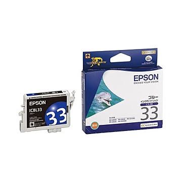 （まとめ） エプソン EPSON インクカートリッジ ブルー ICBL33 1個 【×4セット】