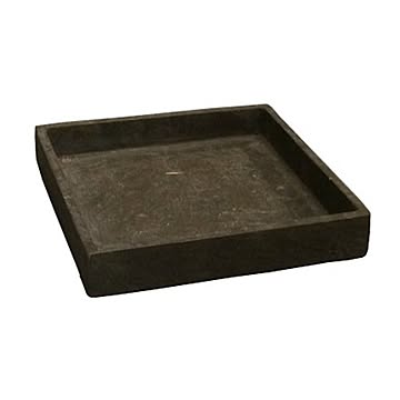 軽量コンクリート製植木鉢 フォリオ ソーサー ダークブラウン □26cm 【2個入り】