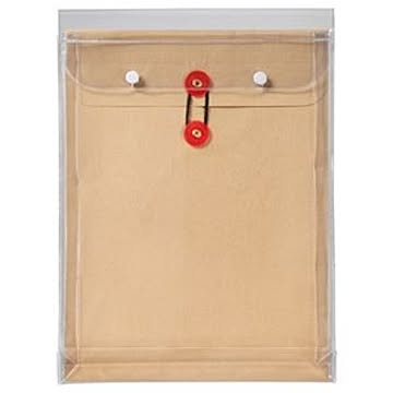 (まとめ) ピース マチヒモ付ビニール保存袋 レザック 角2 184g/m2 茶 912 1枚 【×15セット】