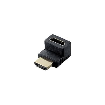 (まとめ)エレコム HDMI L字型アダプタ(タイプA-タイプA) 上向き AD-HDAAB01BK×5セット