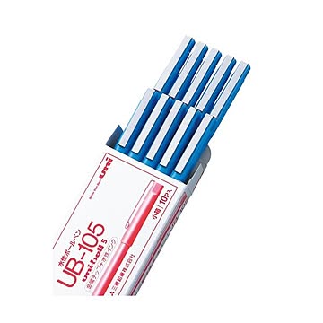 （まとめ） 三菱鉛筆 水性ボールペン ユニボール 0.5mm 赤 UB105.15 1セット（10本） 【×5セット】