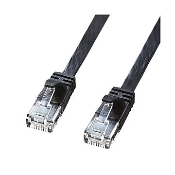(まとめ)サンワサプライ カテゴリ6高屈曲フラットLANケーブル KB-FL6FA-005BK×3セット