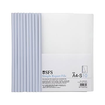 （まとめ） たんぽぽ レポートファイル A4判タテ型 S 109991090 ホワイト 10冊入 【×10セット】