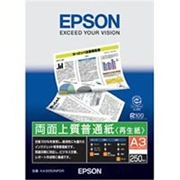 （まとめ）エプソン EPSON 両面普通紙 KA3250NPDR A3 250枚×4セット