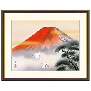 額絵 赤富士飛翔 伊藤渓山 52x42cm 三幸