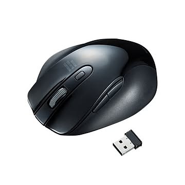 （まとめ） サンワサプライ ワイヤレスブルーLEDマウス MA-WBL119BK 【×2セット】