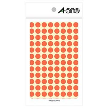 （まとめ） エーワン カラーラベル 丸型 直径9mm 蛍光赤 08171 1パック（416片：104片×4シート） 【×20セット】