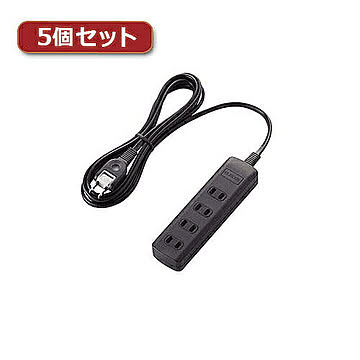 5個セットエレコム 雷ガードタップ T-K1A-2425BK T-K1A-2425BKX5 管理No. 4589452987511