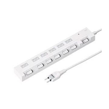 (まとめ)サンワサプライ 節電エコタップ(2P、6個口、集中スイッチ付、3m) TAP-S18-3【×2セット】