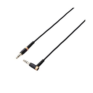 （まとめ） エレコム AUXケーブル φ3.5オス-φ3.5オス（L字） 高耐久 スリム 1.0m ブラック AX-35MSL10BK 【×3セット】
