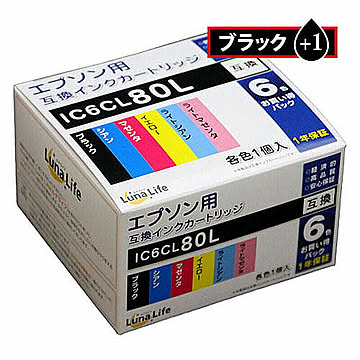 2個セット エプソン用 互換インクカートリッジ IC6CL80L LNEP80/6PBK+1X2 管理No. 4589453406929