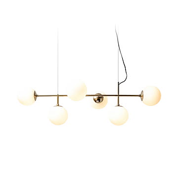 AMPERSAND FACTORY アンパサンドファクトリー Globe 6 GD グローブ6 ゴールド / ペンダントライト ペンダントランプ 天井照明 LED球対応 〜40W×6灯