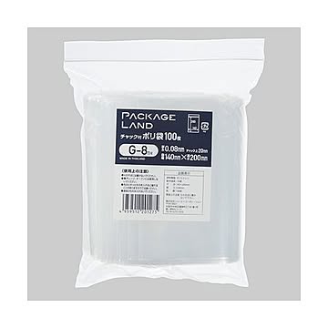 （まとめ） ショーエイコーポレーションチャック付ポリ袋 ヨコ140×タテ200×厚み0.08mm G-8TH 1パック（100枚） 【×5セット】