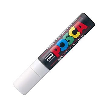 (まとめ) 三菱鉛筆 水性マーカー ポスカ 極太角芯 白 PC17K.1 1本 【×30セット】