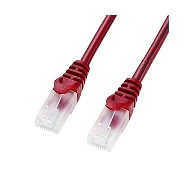 まとめサンワサプライ ツメ折れ防止CAT5eLANケーブル レッド 0.5m LA-Y5TS-005R 1本×10セット