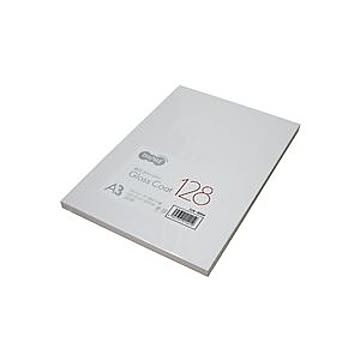 （まとめ） TANOSEE αエコグロスコート128 A3 128g 1冊（100枚） 【×3セット】