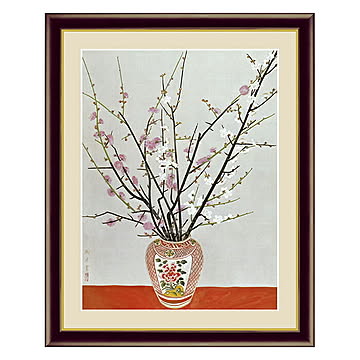 アート 額絵 瓶梅図 速水 御舟 本紙サイズ F4(約31x23cm) 額サイズ 42x34cm 三幸