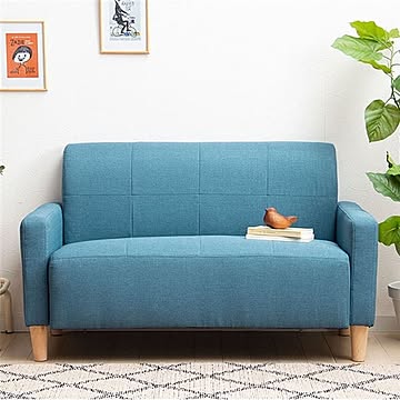コンパクトソファー/ローソファー 【2人掛け】 約113×62×68cm 肘付き 脚付き 『MINI』 組立品 〔リビング〕