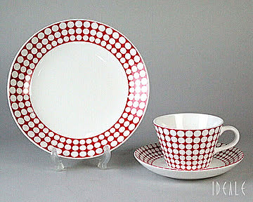 【復刻版】 グスタフスベリ エヴァ 493-06 コーヒーカップ＆ソーサー + 493-03 プレート 18cm GUSTAVSBERG Eva