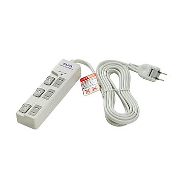 (まとめ) ELPA 耐雷サージLEDランプスイッチ付タップ(上差し) 3個口 3m WBS-LU303B(W) 1個 【×10セット】
