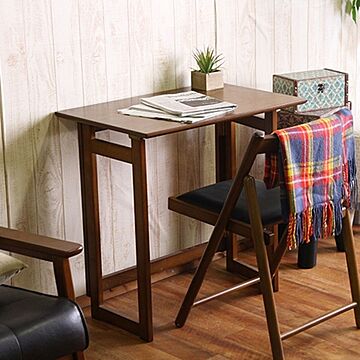 木目調 フォールディングテーブル/折りたたみテーブル 単品  幅70cm 『ミラン』